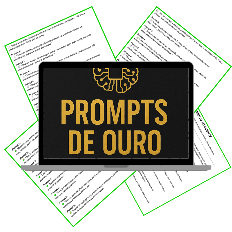 Mockup do produto Prompts de Ouro